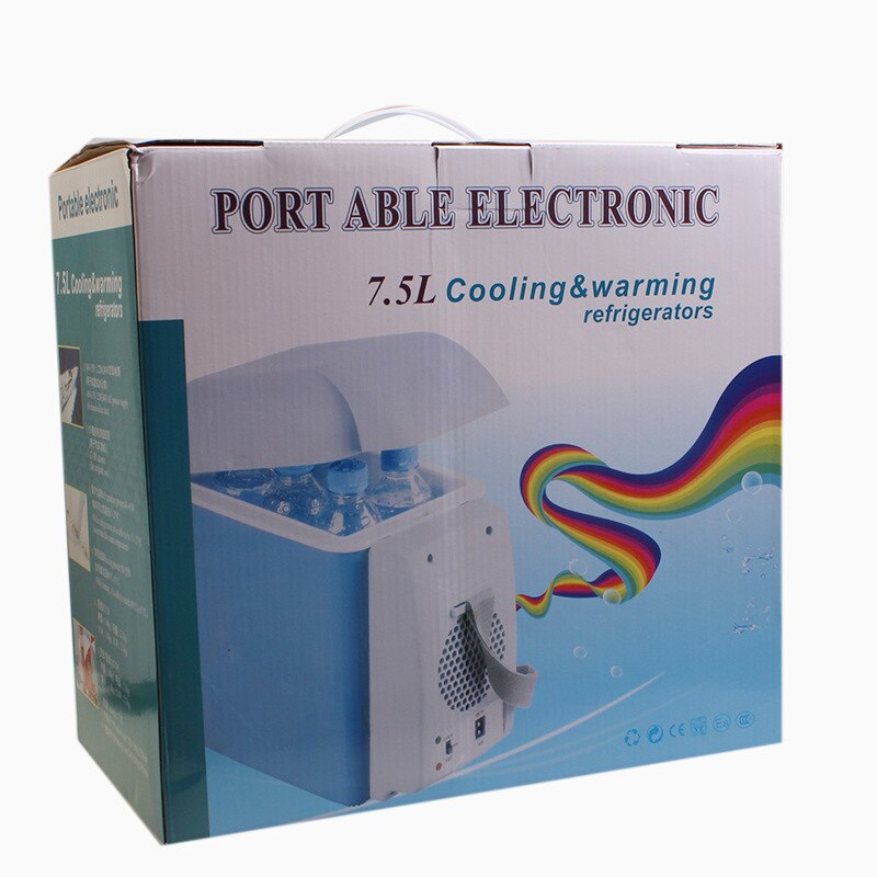 12V Portable 7.5L Vehicle-borne Cold Heating Box Mini Refrigerator with Cup Frame