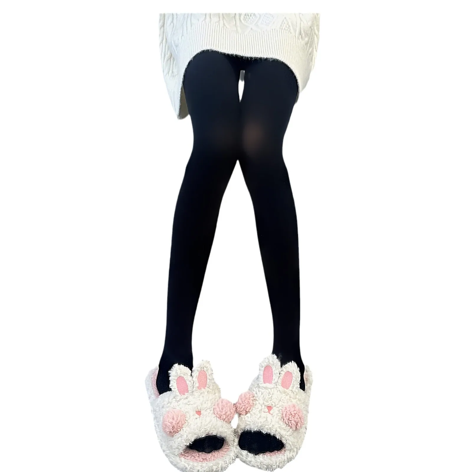 Cisne branco veludo meia-calça feminina outono/inverno engrossado meias pretas leggings de veludo genuíno