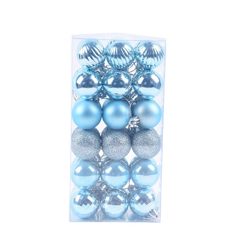 36 Pcs Gold Pink Champagne Red Metallic Christmas Balls Decor Christmas Tree Balls Xmas Decor For Home Year Balls: light blue