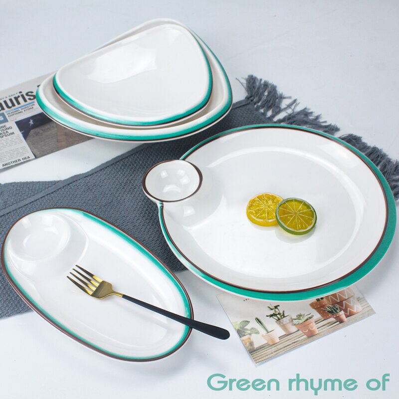A8 vaisselle en mélamine assiette de forme spéciale pour usage domestique et Restaurants servant plat porcelaine cai die dîner