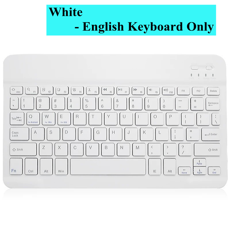 Para Ipad Tablet Azerty teclado tailandés con árabe francés ruso español Bluetooth teclado inalámbrico ratón Android Universal 10": Marrón