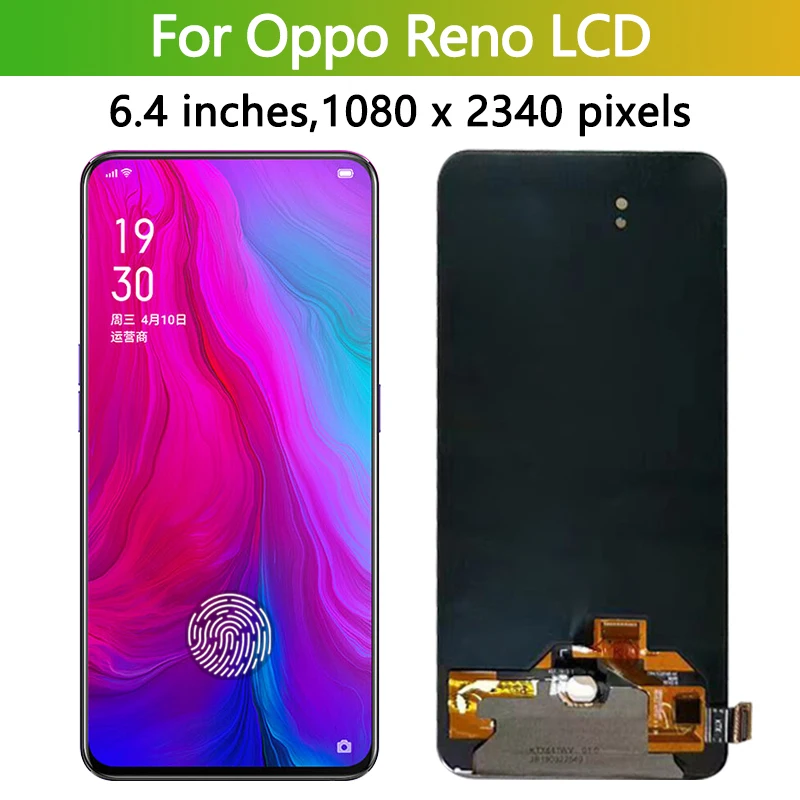 Super AMOLED dla Oppo Reno Wyświetlacz LCD + Zespół digitizera ekranu dotykowego dla Oppo Reno PCAM00 PCAT00 CPH1917 Ekran LCD
