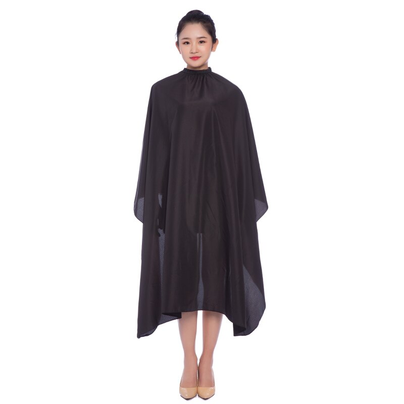 Tablier de coiffeur pour Salon de coiffure, Cape pour coupe de cheveux, robe de coiffure, Cape pour Salon de coiffure, tablier en tissu de coiffure: WB004-Black