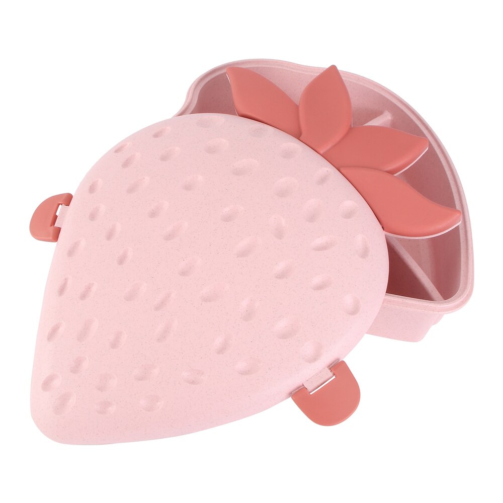 Tarwe Stro Fruit Verdeeld Plaat Aardbei Gedroogd Fruit Snack Tray Noten Snoep Opbergdoos Met Deksel)