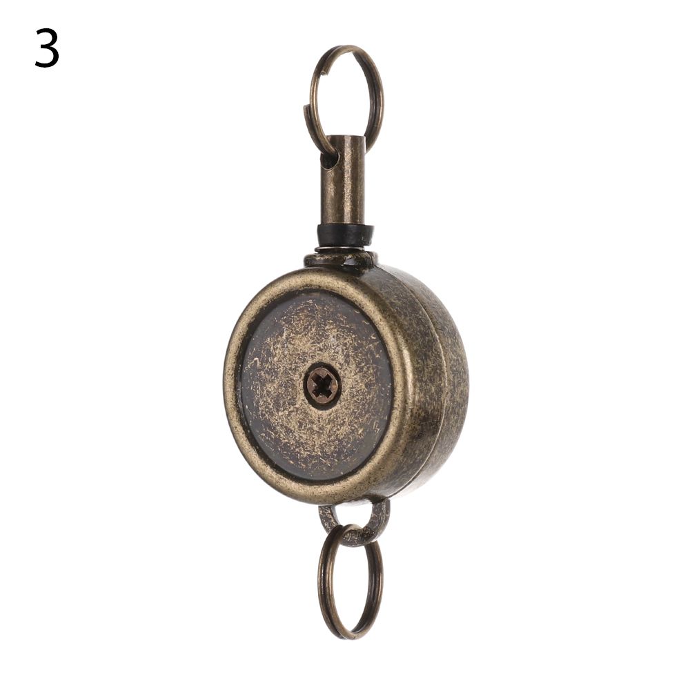1 stuk metalen anti-verloren clip, sleutelhanger, badgehouder, lanyard, intrekbaar: zwart