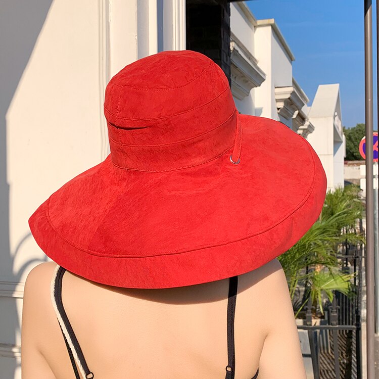 Cokk Zomer Hoed Vrouwen Grote Brede Rand Strand Hoed Zonnehoed Opvouwbare Zon Blok Uv Bescherming Panama Hoed Bot Chapeu gorro Zonnehoed: caramel