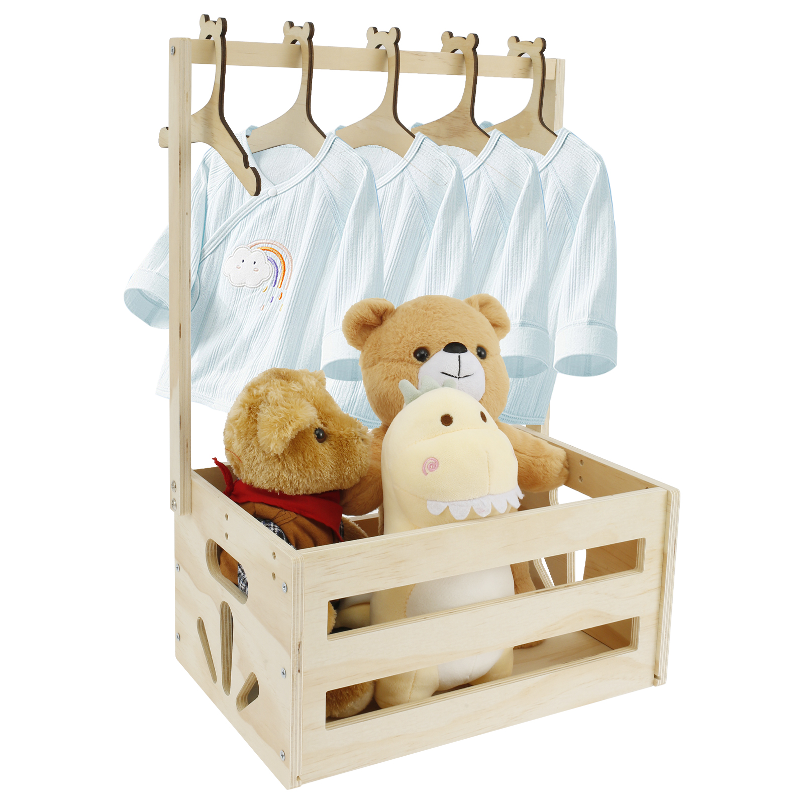 Holz Baby Dusche Lagerung Korb Baby Spielzeug Lagerung Kiste mit Griff Dekor Mehrzweck Korb für Jungen Mädchen Neue Eltern