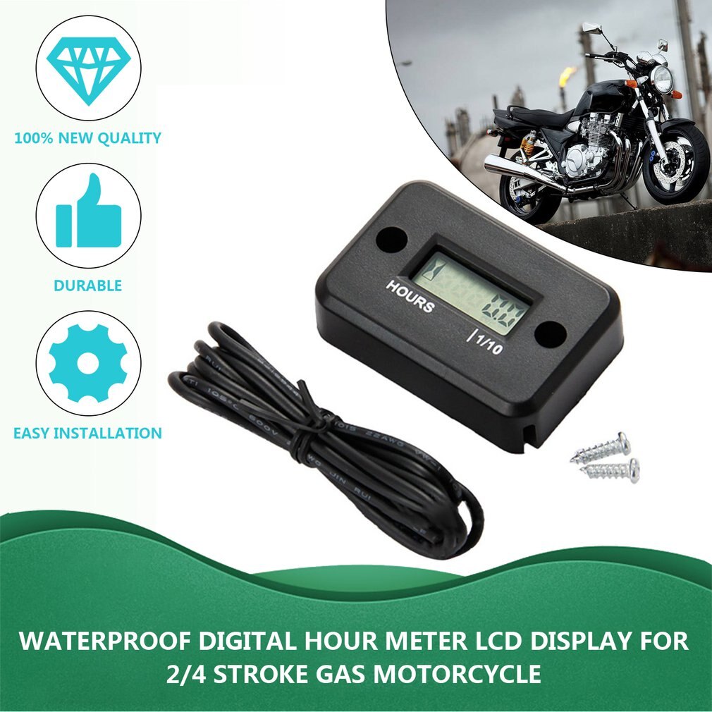 General Use Waterproof Digital Tachometer Counter Hour Meter For Marine ATV Snowmobile Motor Bike For 2/4 Stroke Gas Engine