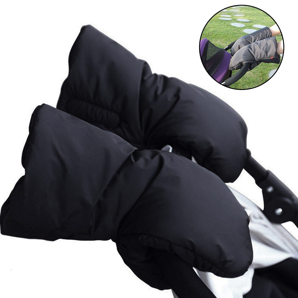 Guantes de invierno para cochecito de bebé, manoplas de mano, accesorios para cochecito de bebé, cubierta de mano impermeable para silla de paseo, manoplas de piel, gancho de bolsillo para teléfono