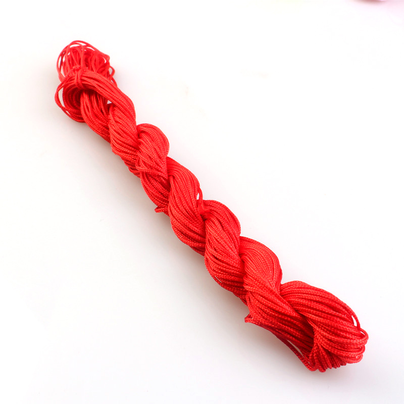 Cordón anudado chino de nailon, 23 colores, 1mm, hilo de macramé Shamballa, cordón para cuentas para fabricación de pulseras: Beige