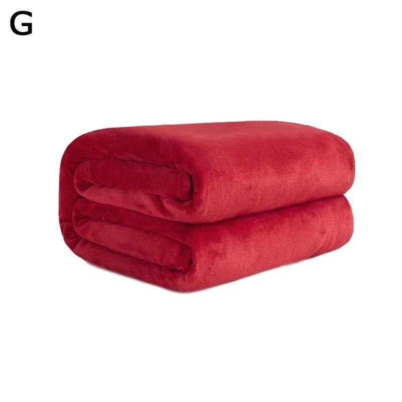 Couleur unie hiver floue flanelle couverture moelleux couvre-lit en peluche couvertures doux bleu couverture canapé corail pour lits polaire Bl S5V5: G