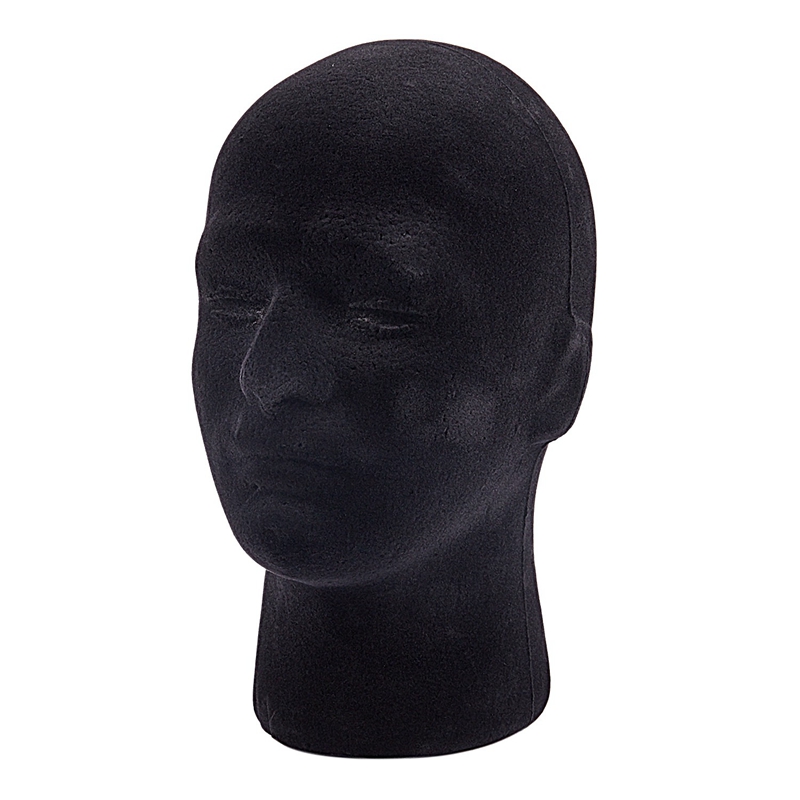 4X Male Styrofoam Foam Mannequin Manikin Head Model Wigs Glasses Cap Display Stand Black