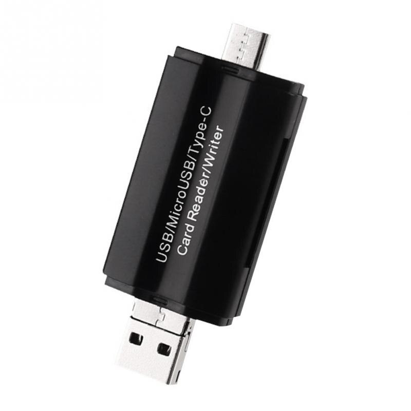 3 In 1 Kaartlezer Writer High Speed Type-C Otg Micro Usb Universele Mobiele Telefoon