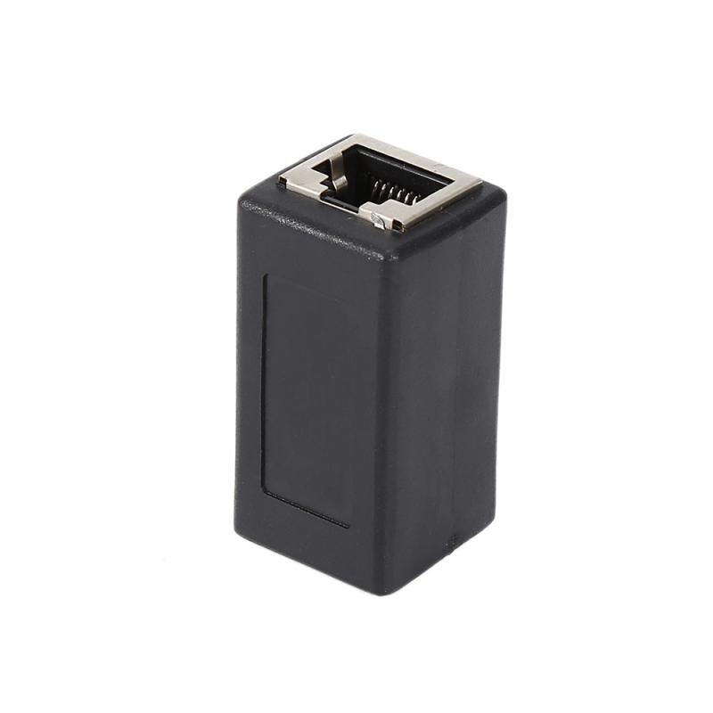 Network Connector RJ45 Female To Female Network Ethernet LAN Connect Adapter Black Cable Connector Adapter Portable TXTB1