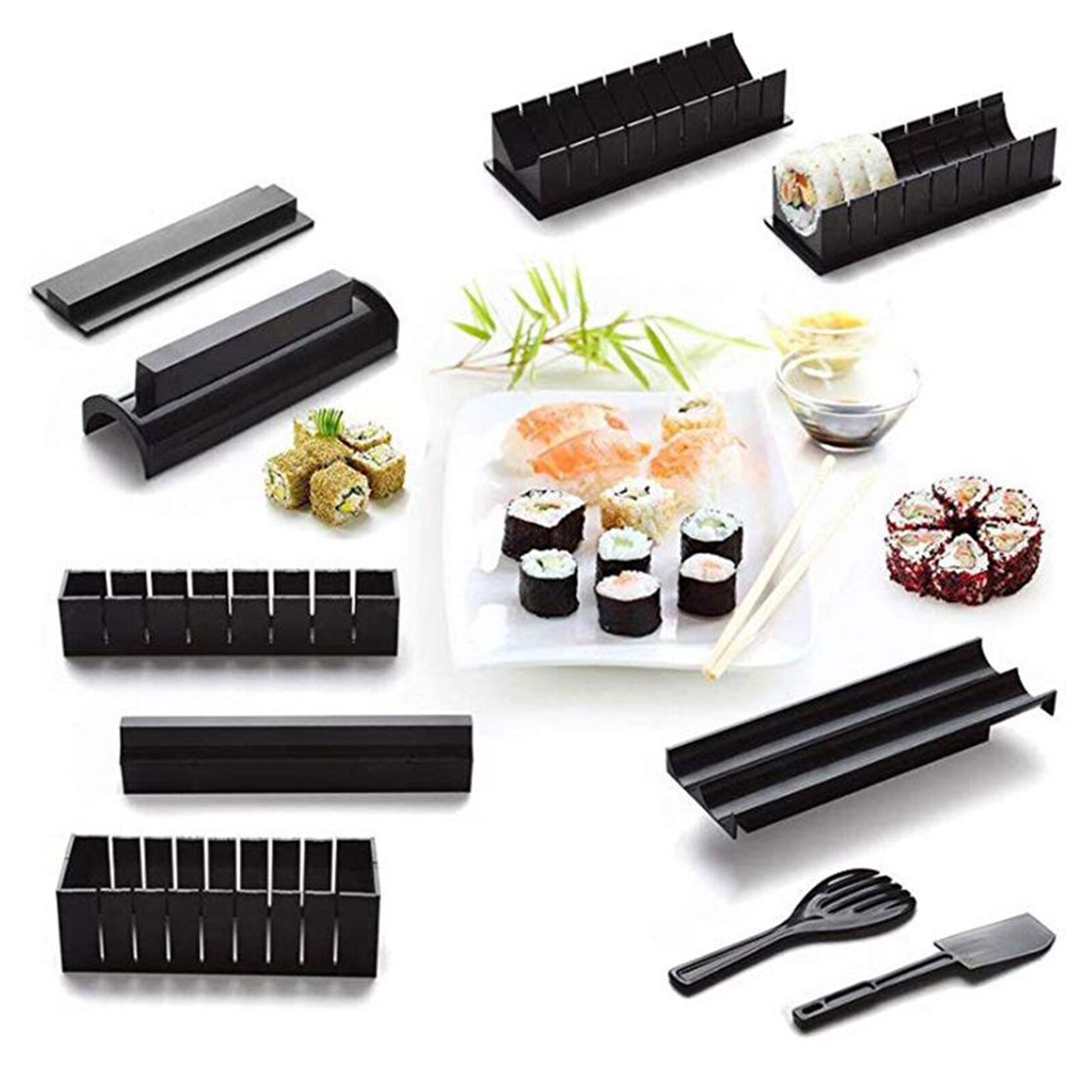 11 Stuks Sushi Maken Kit Voor Beginners, Plastic Sushi Maker Tool Huishouden,