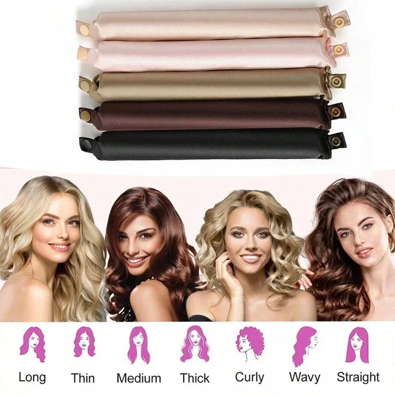 Heatless Haar Krultang Curling Rod Hoofdband Geen Warmte Haarrollers Satijn Luie Krullen Zachte Krulspelden Slapen Flexi Staven Styling Tools