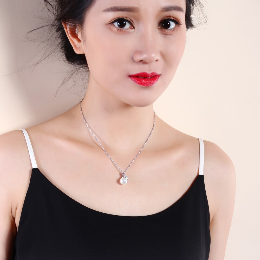 Dreamcarnival 1989 Gesimuleerde Parel Hanger Ketting Voor Vrouwen Zirkoon Bruiloft Sieraden Perla Mujer Collier Bijoux SZ14951R