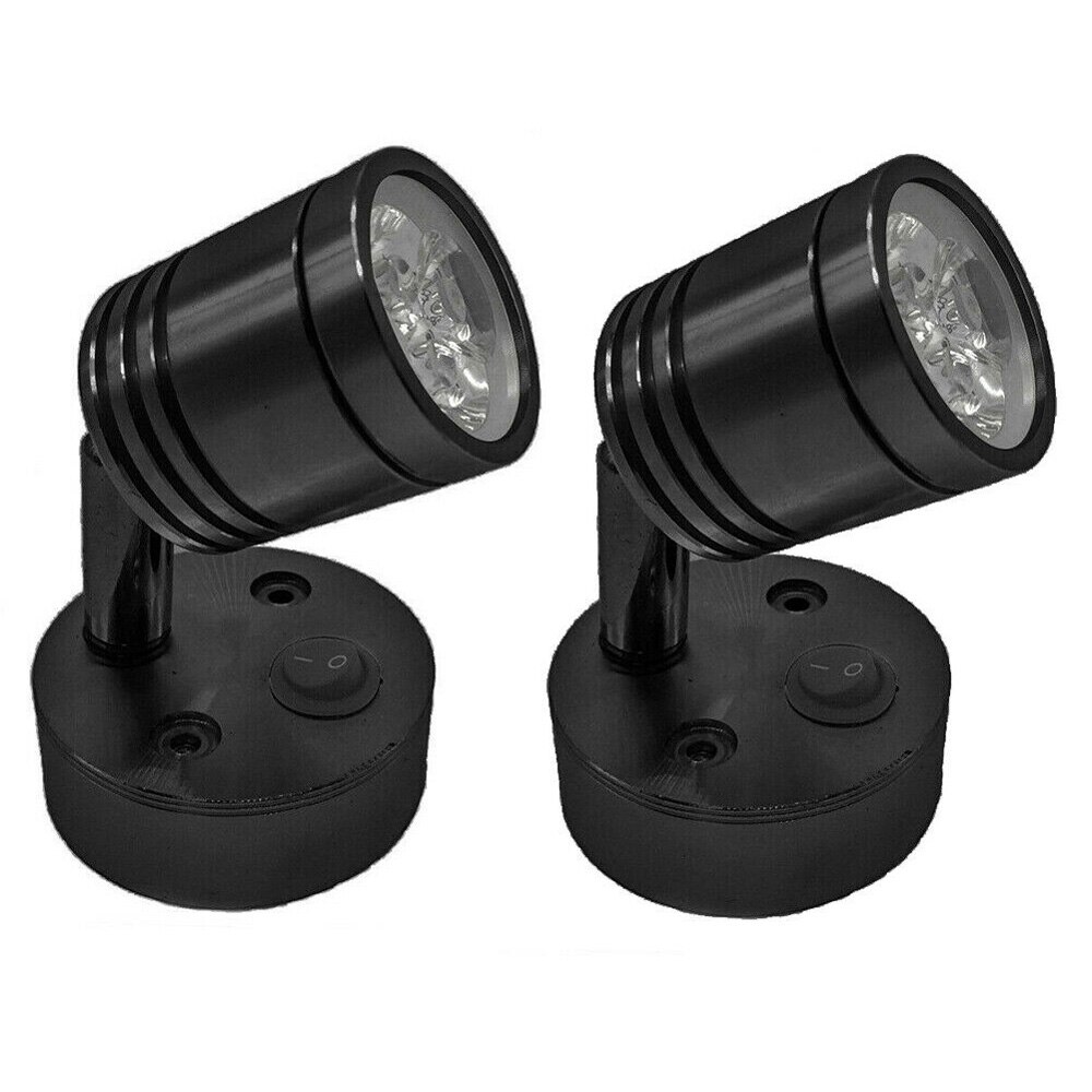 2x spots led pour liseuse, interrupteur, camping-car, caravane, bateau 12v camping-car, flexible