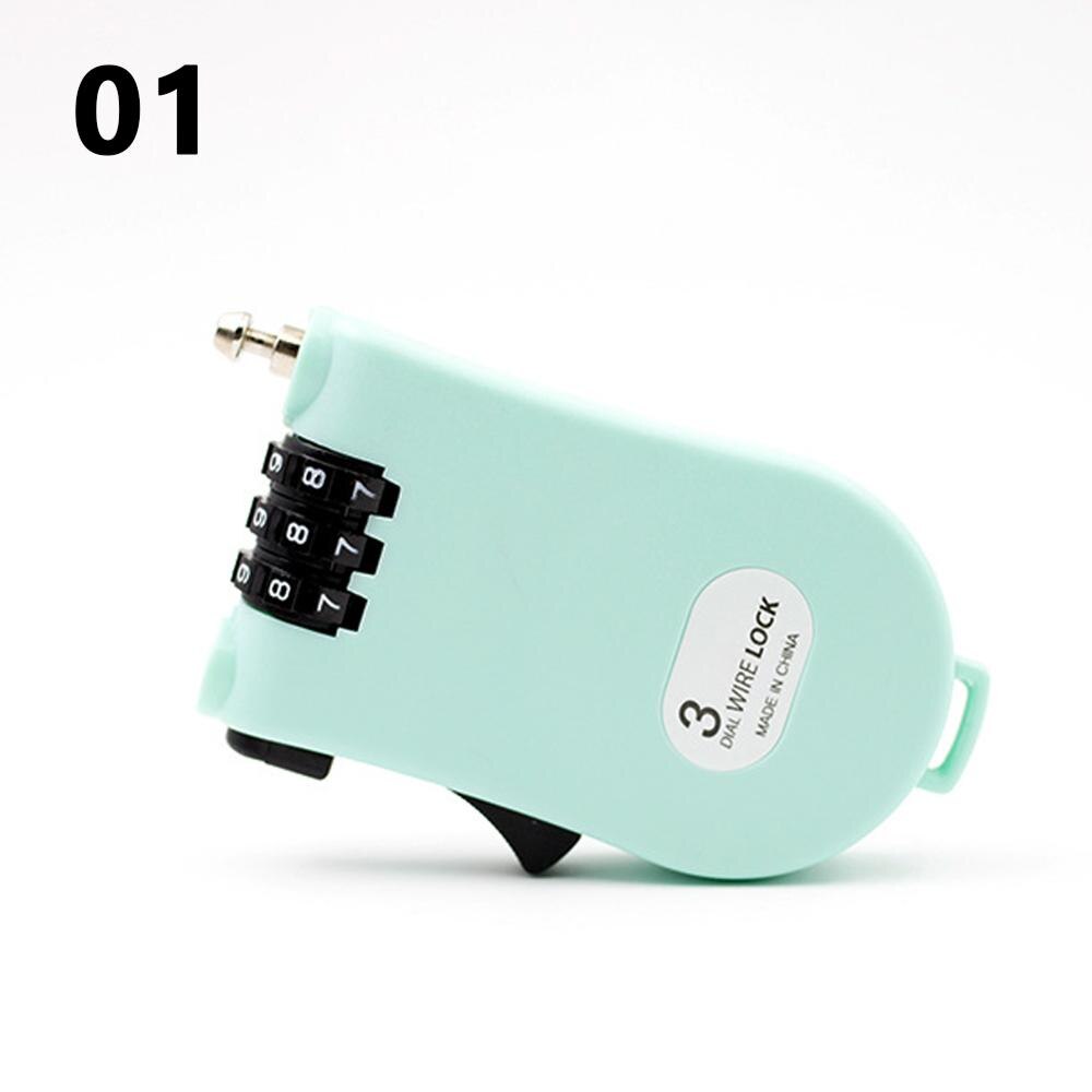Retractable Mini Luggage Cable Lock 3 Digit Password Combination Bicycle Lock Travel Padlock with 40 Inches Steel Wire for Bike: Light Green
