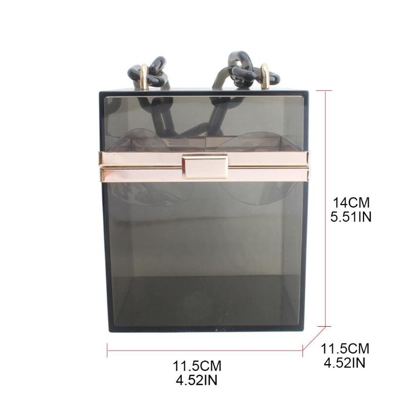 Transparente acrílico Prom Clutch Purse boda banquete bolso cadena correa para mujeres niñas