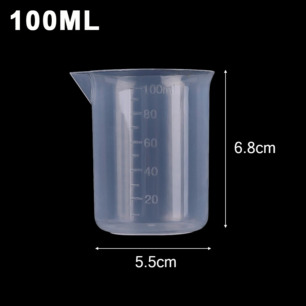 100/50ML Triangular Measuring Cup with Scale Transparent Plastic Graduated Cylinder Pour Spout Liquid Container Kitchen Bar Tool: PURPLE / 50ml