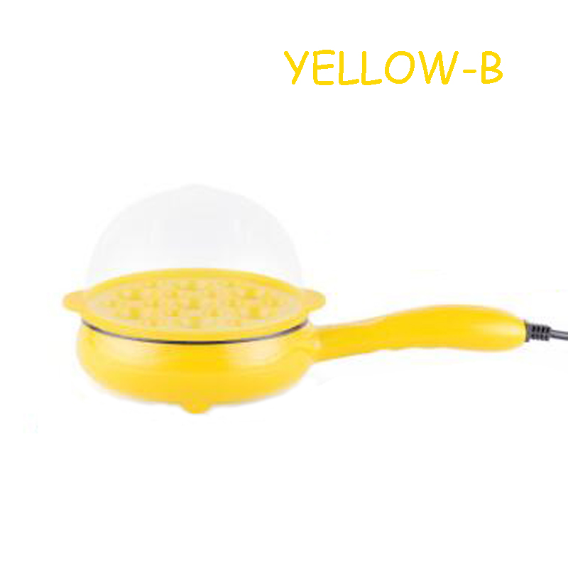 Betohe mini huishoudelijke ei-omelet pannenkoeken elektrische gefrituurde biefstuk antiaanbakpan gekookte eieren boiler stoomkoker ontbijtmaker: 110v / Geel-b