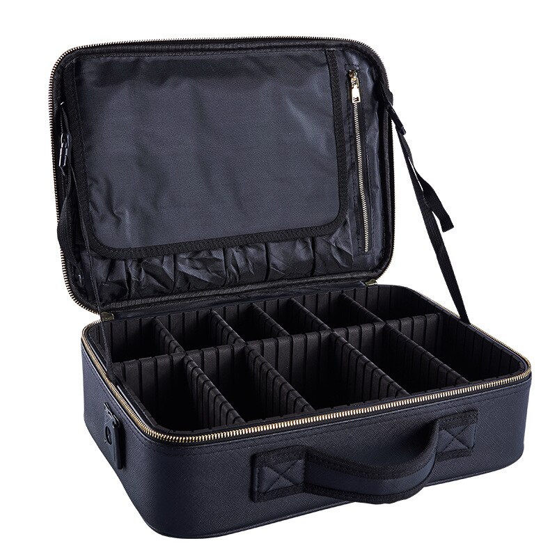 Ladies Double-layer Waterproof Cosmetic Case Bag Women Large Capacity Makeup Brush Organizer Case