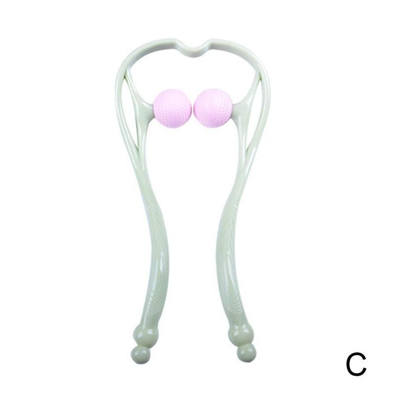 Neck Massager Therapy Neck and Shoulder Dual Trigger Point Roller Self-Massage Tool Relieve Hand Pressure Deep Massage: C