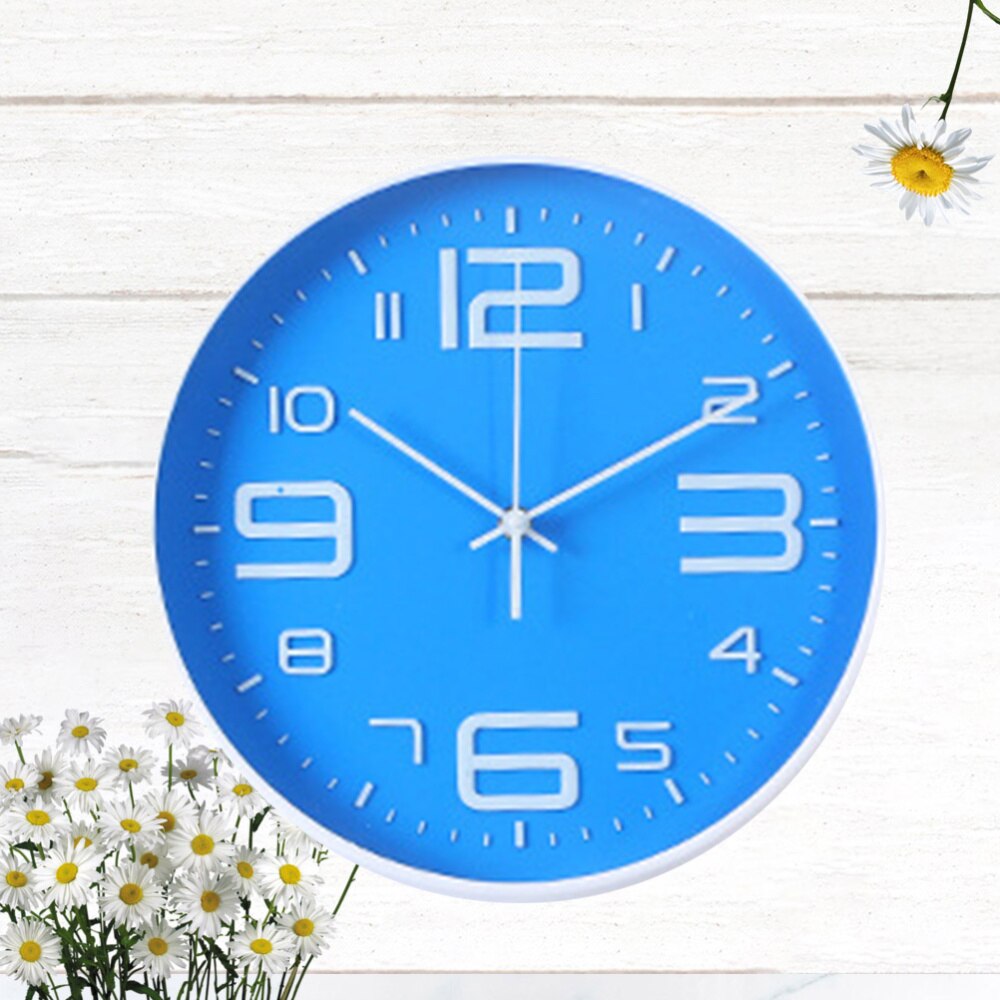 1Pc DIY Wall Clock Digital Acrylic Hanging DIY Clock for Living Room Office Without Battery (Black): Blue