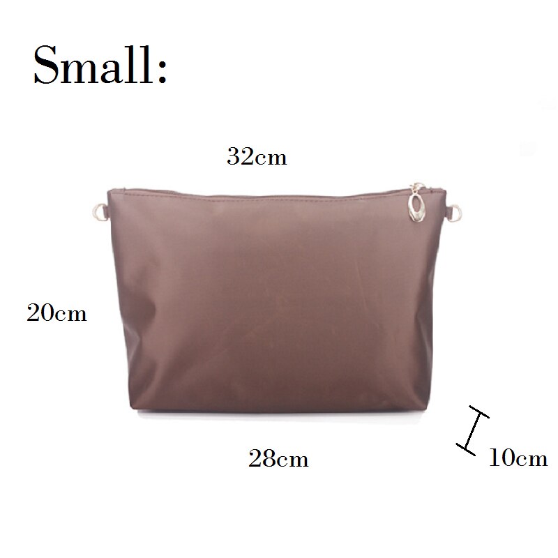 Nylon Tasche Einfügen Organizer Mit Zipper Taschen Weiches Licht Perfekte Geldbörse Veranstalter zu Halten Alles Ordentlich bolsa de maquiagem: Coffee Small