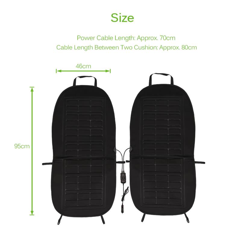 2 stuks/set 12v verwarmde autostoelkussens universele elektrische warmhoud autostoelhoes winterkussens enkele verwarmingskussens