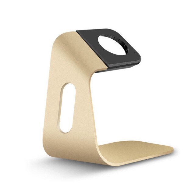 Metal Aluminum Charger Stand Holder for Apple Watch Bracket Charging Cradle Stand for iWatch 4 3 2 1 Charger Dock Station: Gold