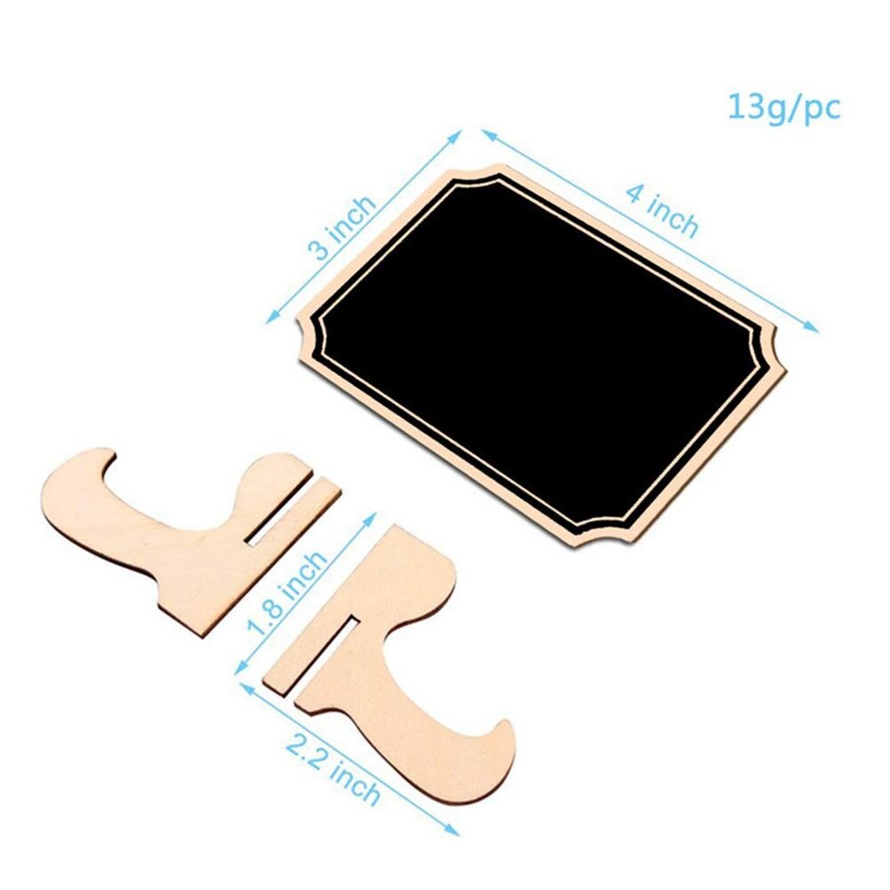 Paquete de 20 Mini pizarras con soporte de caballete, tarjetas de lugar, pizarra pequeña rectangular de madera para bodas, cumpleaños, Pa