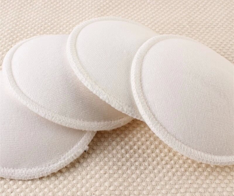 4 Pcs/pack White Breast Pad Nursing Pads For Mum Washable Waterproof Feeding Pad Bamboo Reusable Breast Pads: Default Title