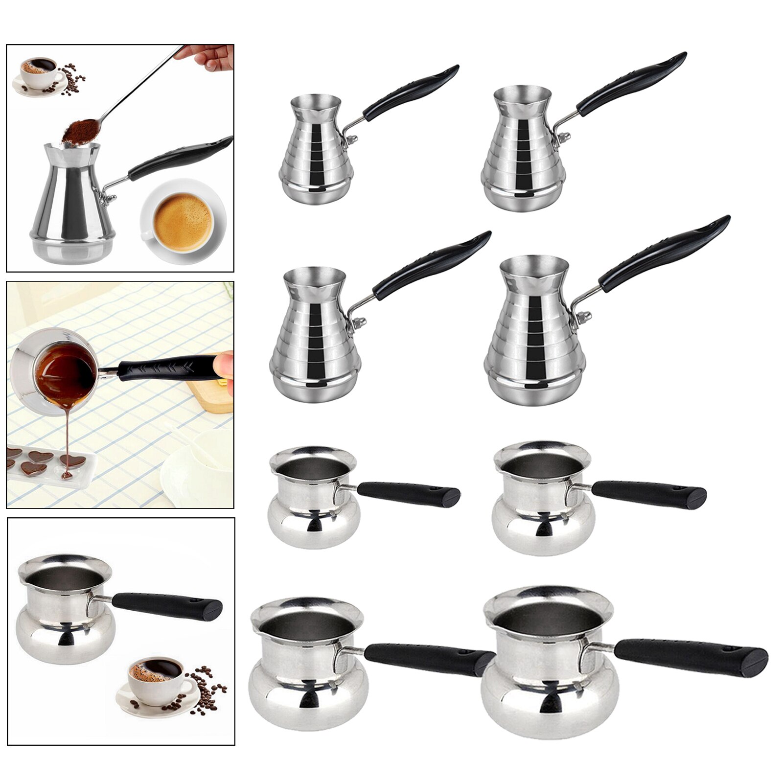 Turkse Koffie Decanter, Espresso Decanter, Rvs, Turkse Koffie Moka Thee Melk Saus Warmer Boter Smelten Pot