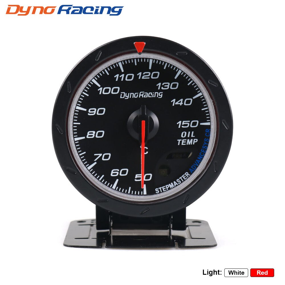 Dynoracing 60MM Car Oil Temperature Gauge Red &amp; White Lighting 50- 150 Celsius Oil Temp Gauge Car Meter with sensor BX101470