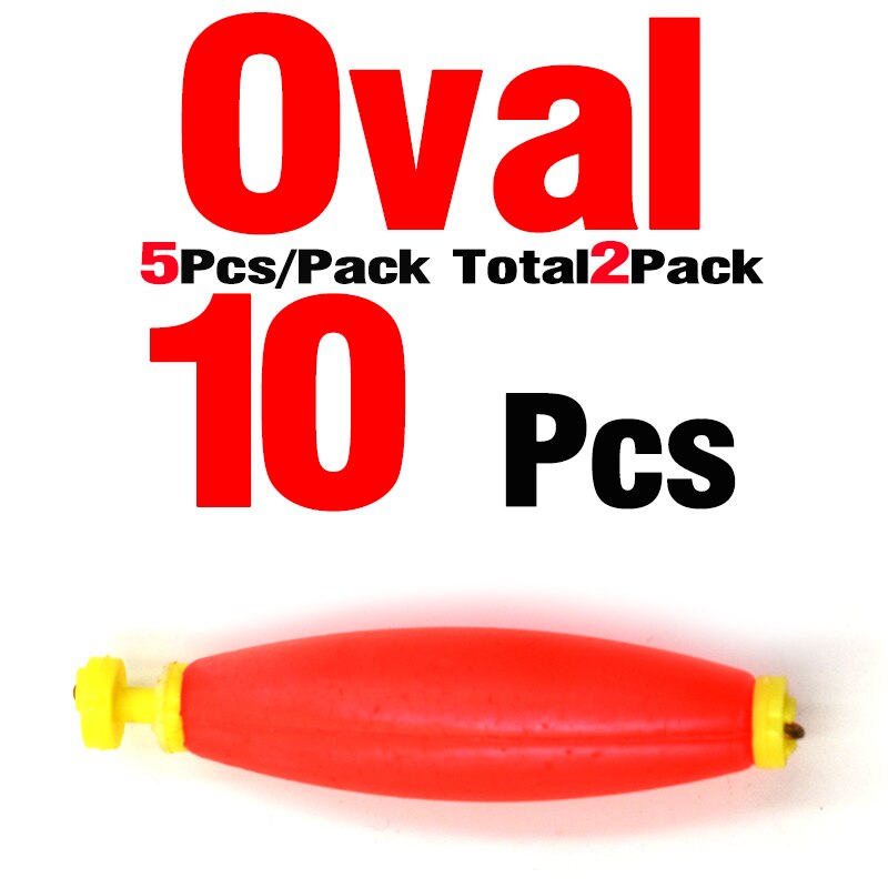 Mnft 10 kpl vaahtomuovi kelluke klassinen kalastus bobber pyöreä / soikea tyyppi bobbers punainen merikalastus eva vaahtomuovi painotetut kellukkeet kalastusvälineet: Soikea 10 kpl