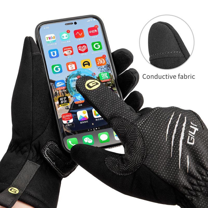 Giyo-guantes de invierno para hombre y mujer, equipo de ciclismo con almohadilla de Gel, de dedo completo, para bicicleta de montaña y motociclista, con pantalla táctil