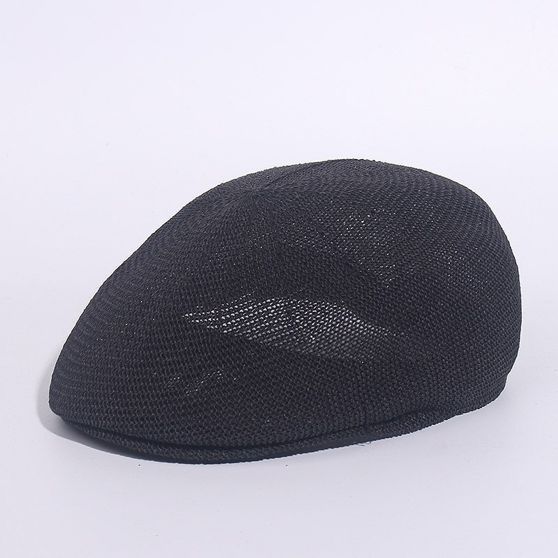 Boina, gorro de primavera verano para hombre y mujer, sombrero de gorra plana Ivy con rejilla transpirable para hombre y mujer, Boina de papel plano liso