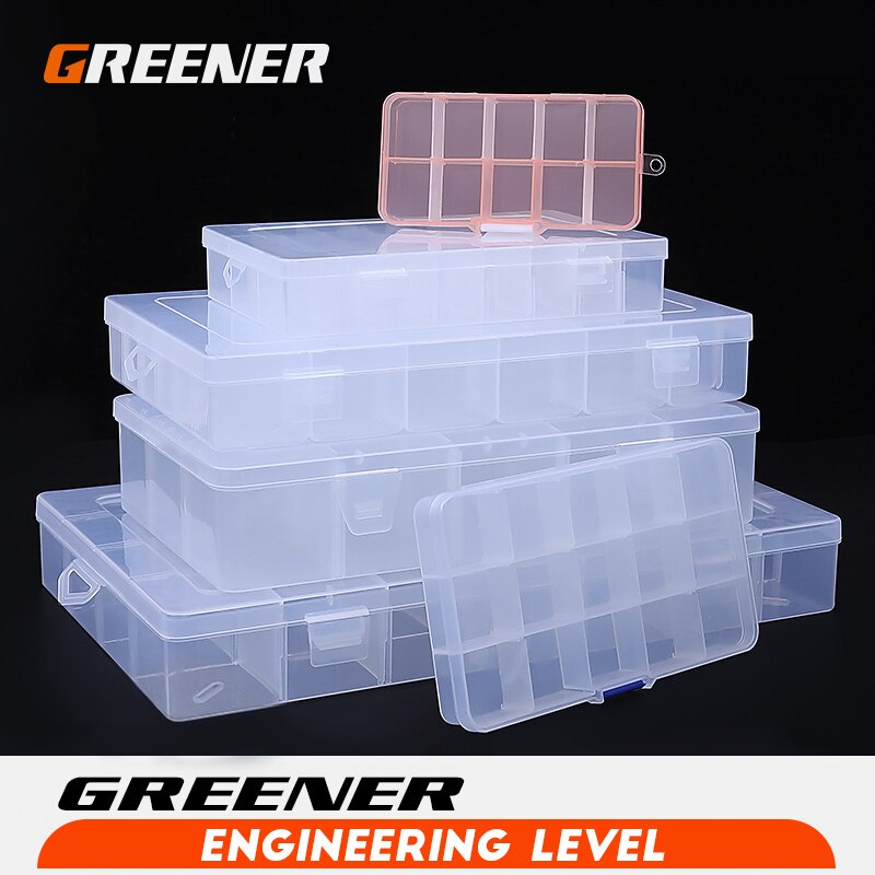 Portable Removable Jewelry Tool Storage Box Container Ring Electronic Parts Screw Beads ​Organizer Plastic Case