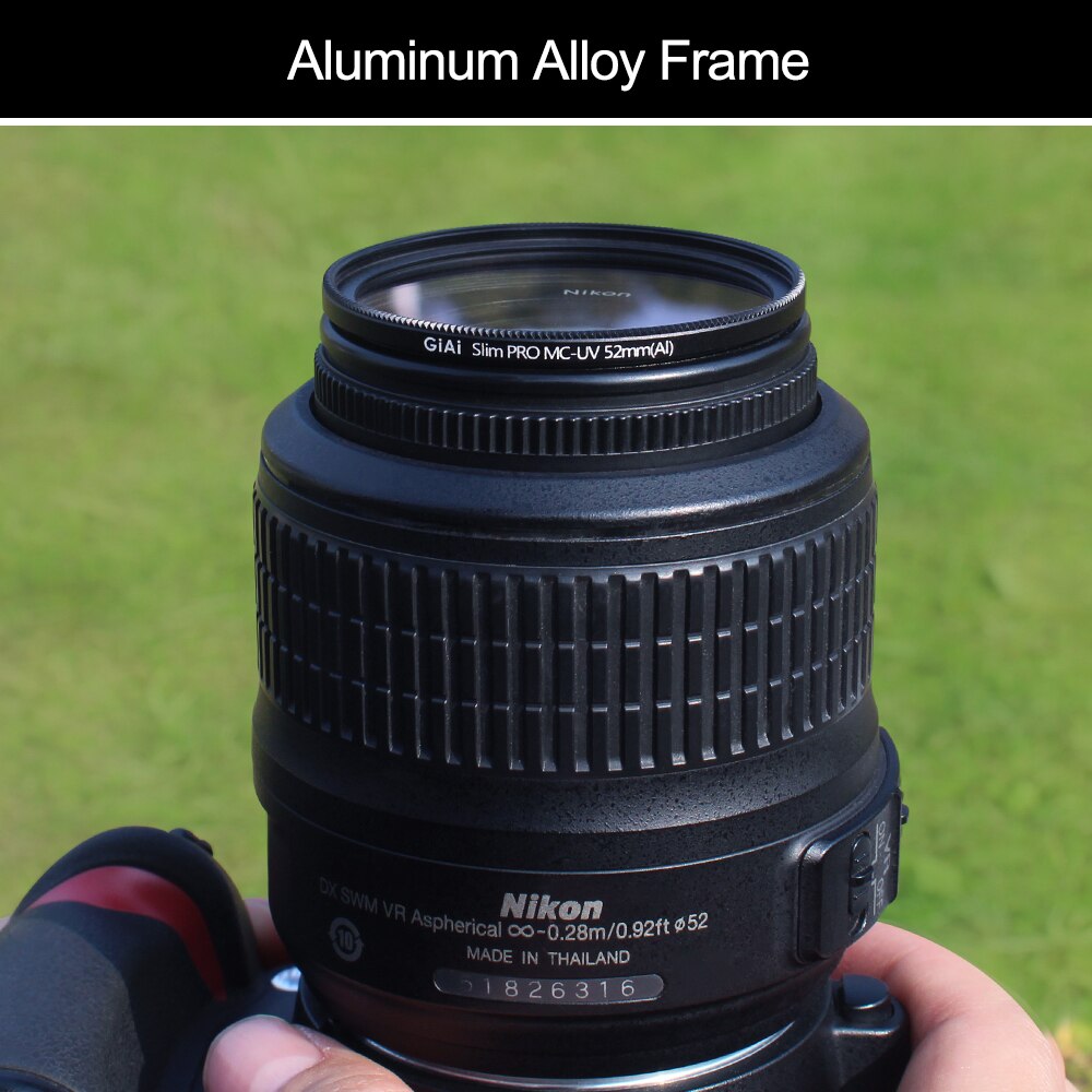 GiAi-filtro UV ultradelgado, Protector de lente de cámara con revestimiento de 18 capas, 77mm, 72mm, 67mm, 62mm, 58mm, 55mm, 52mm, para Nikon, Canon y Sony