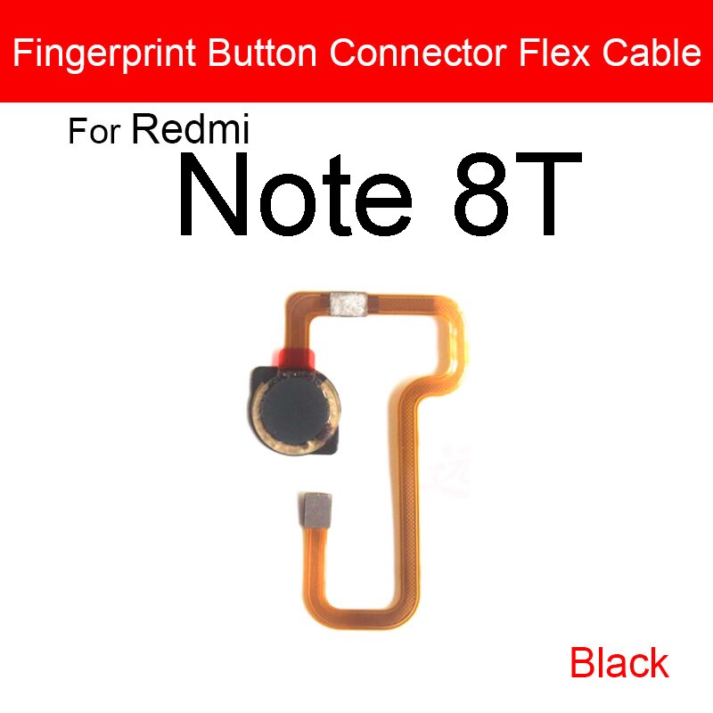 Home Button Fingerprint Sensor Flex Cable For Xiaomi Redmi Red Rice Note 8 Pro Note 8T Menu Return Key Flex Ribbon Repair Parts: Redmi Note 8T Black