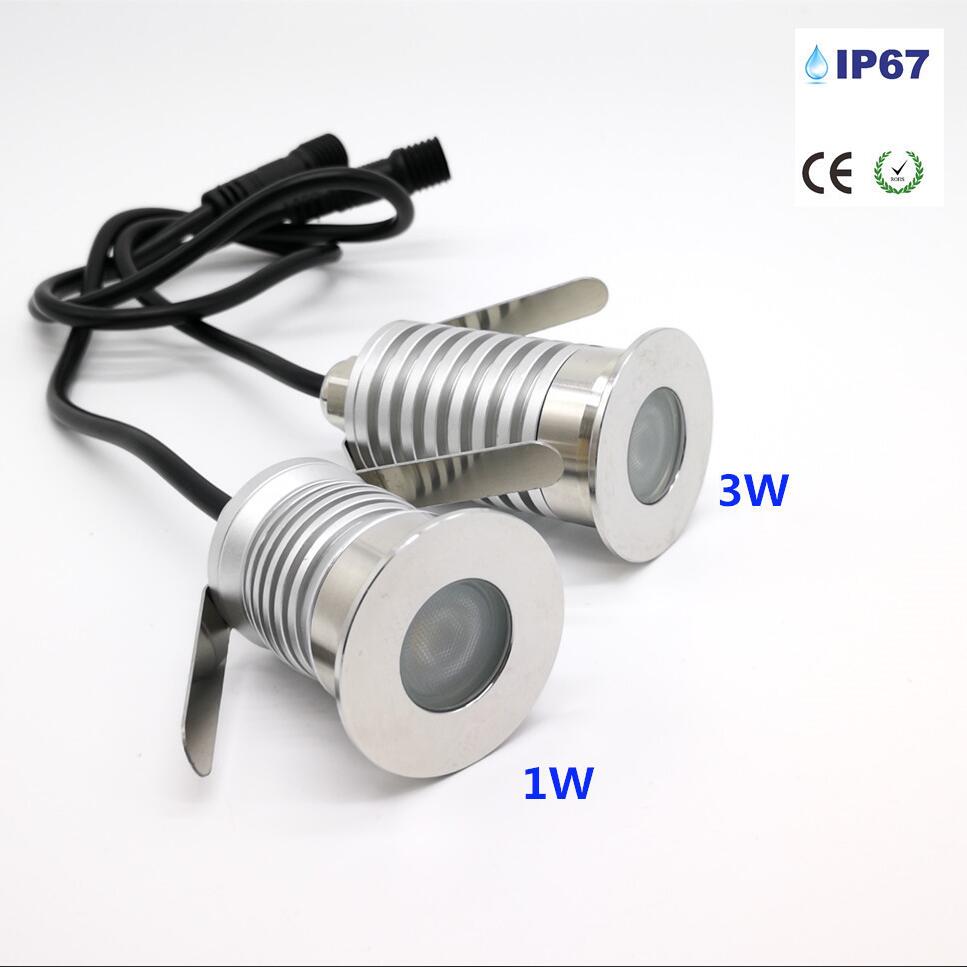 LED Landscape Lighting 1W 3W Led Paver Light Mini LED Undergroun Light DC12V 24V Buried Inground Lamps for Floor Deck Stairs