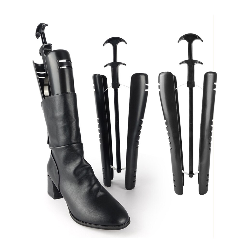 1 Pair Automatic Boot Tree Plastic Black 15.7" Long Knee Boot Shapers Shoe Stretcher Supporter Stand