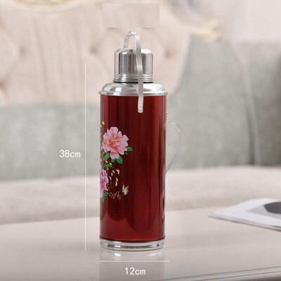 Thermos de voyage rétro, 0.8/1,2 l/2l, bouteille de café, en acier inoxydable, tasse, conservation de la chaleur et du froid: 2L Red