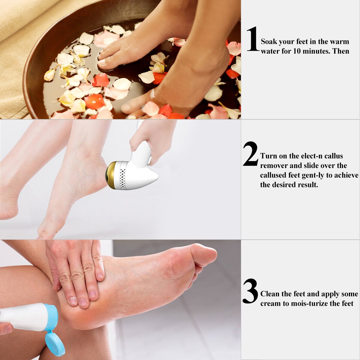 Electronic Foot File Rechargeable Vacuum Adsorption Pedicure Machine Multifunction Electric Remove Calluses Foot Care Tool