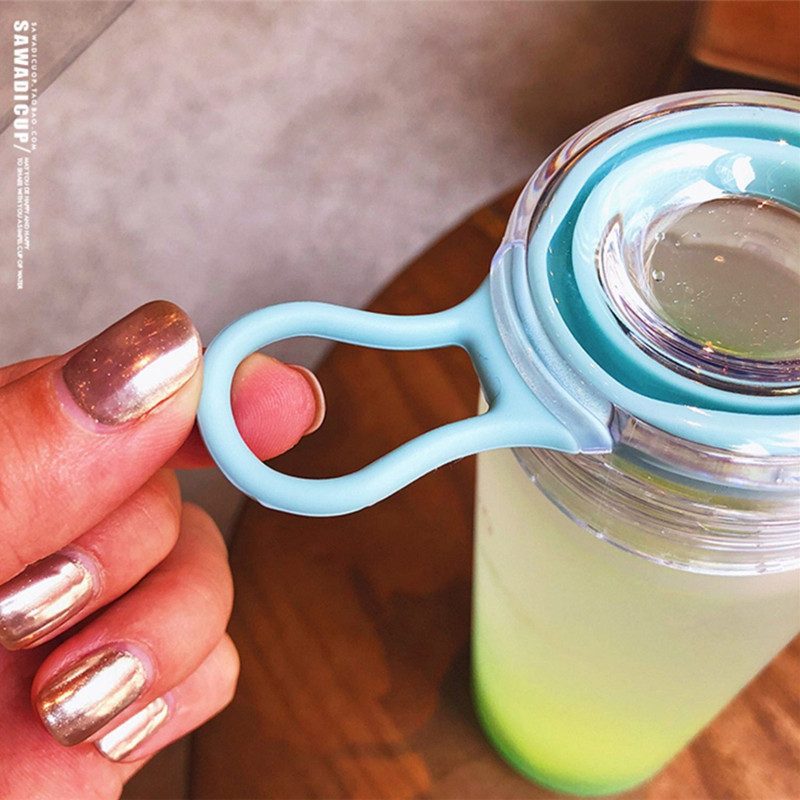 Korean Style Summer Cool Water Bottle Prosted Glass Bottles 460ml Women Girl Student Leakproof Drinkware Best Individuality