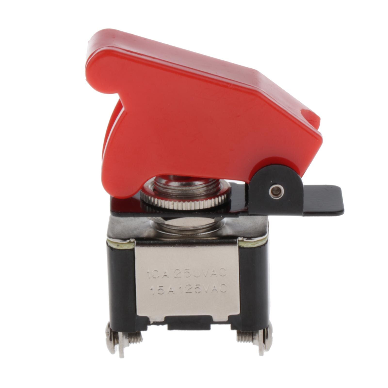 Performance 20V/12A LED Rocker Toggle Switch with Red Safety Cover ON/Off 2Pin Auto Truck Parts Accessories