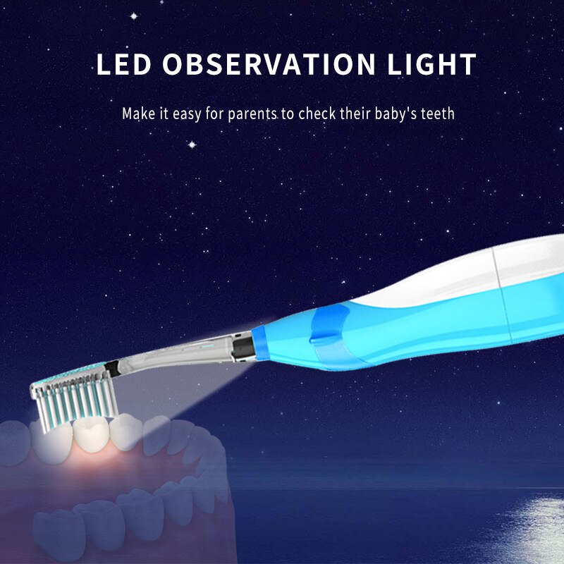 Seago enfants Brosse À Dents Électrique LUMIÈRE LED Imperméable À L'eau Douce Fourrure Faible Choc Onde Sonore 3-6 Ans Enfant Et bébé
