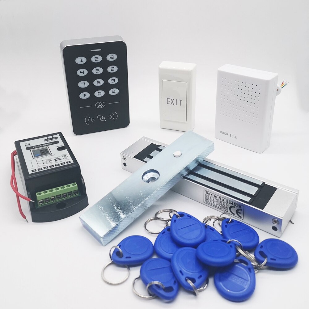 Full Rfid 125khz Door Access Control System Card Access Controller Electric Magnetic Lock &amp; Power Supply: A1B EM180